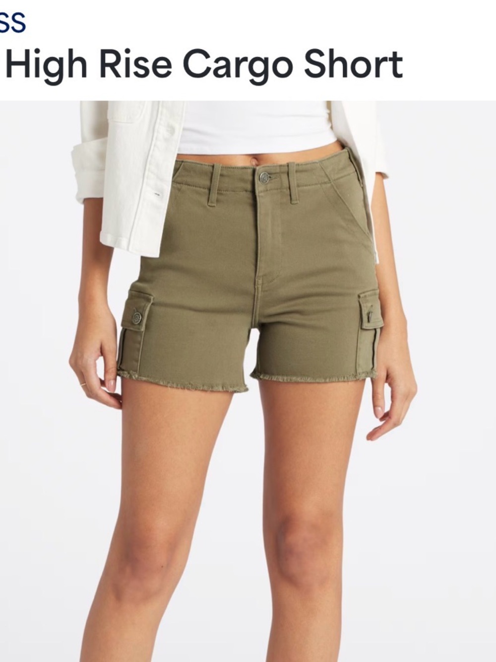 Vigoss Olive High-Rise Cargo Shorts